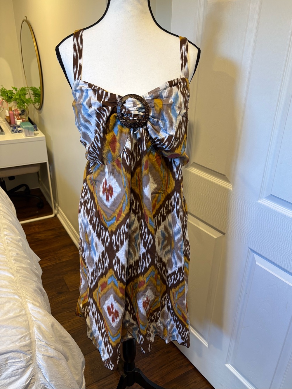 Penningtons Contempo Boho Ikat Print Midi Sundress Plus 2X